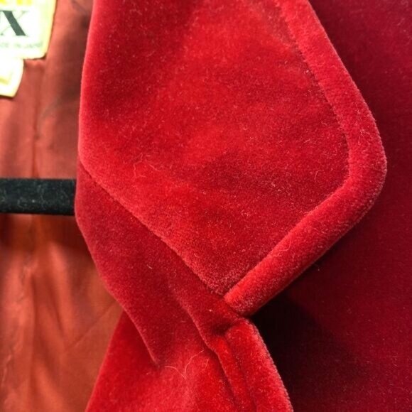 Vintage Club XIX Red Velvet Blazer Jacket Size 8 - Picture 3 of 11